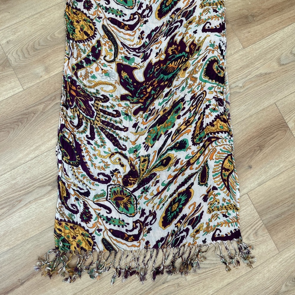 Beautiful colorful scarf. 71” long x 23” wide